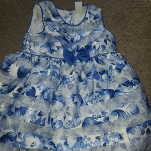 Beautiful blue and white floral tulle dress